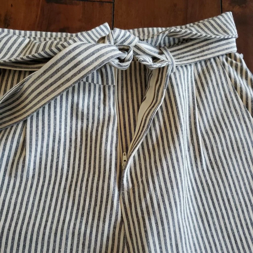 Reformation Striped Fisher High Waisted Paper bag Pants Size 2